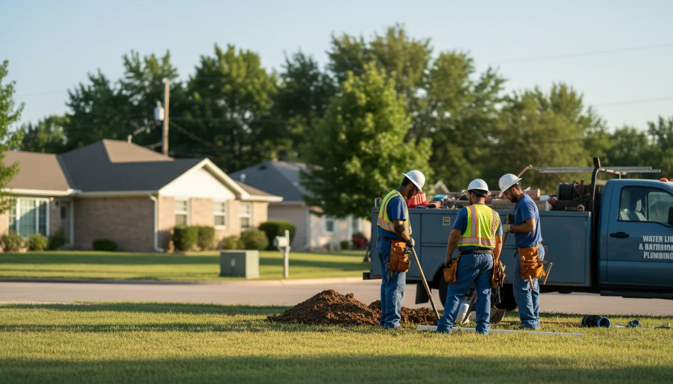 Residential water line and bathroom plumbing service in Taft, OK